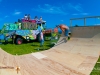 Skate park and the Brownstock Combine Harvester